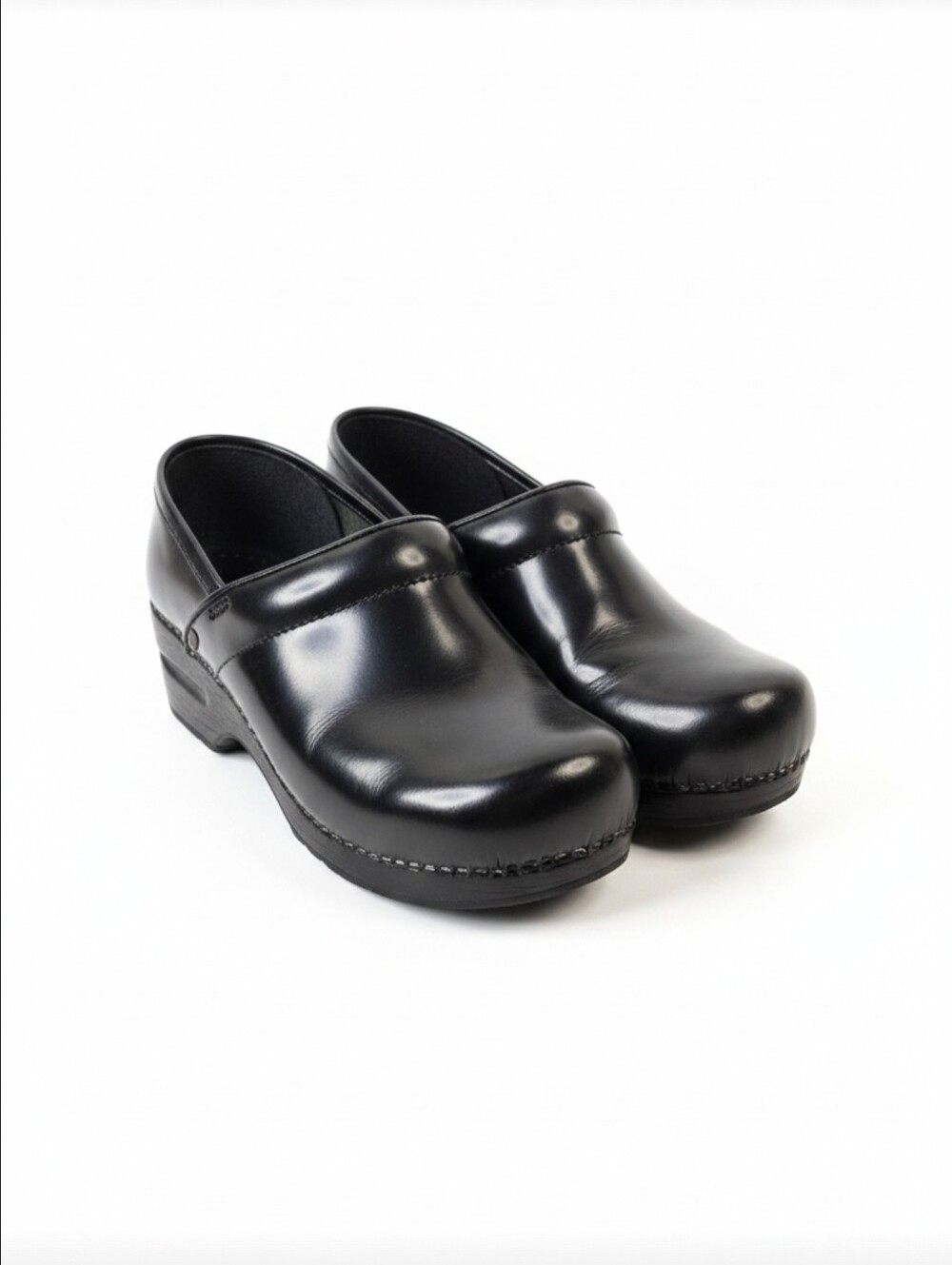 Dansko Womens Professional Black Leather Slip On Clogs Shoes 39 US 8.5-9